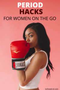 black woman with boxing gloves on