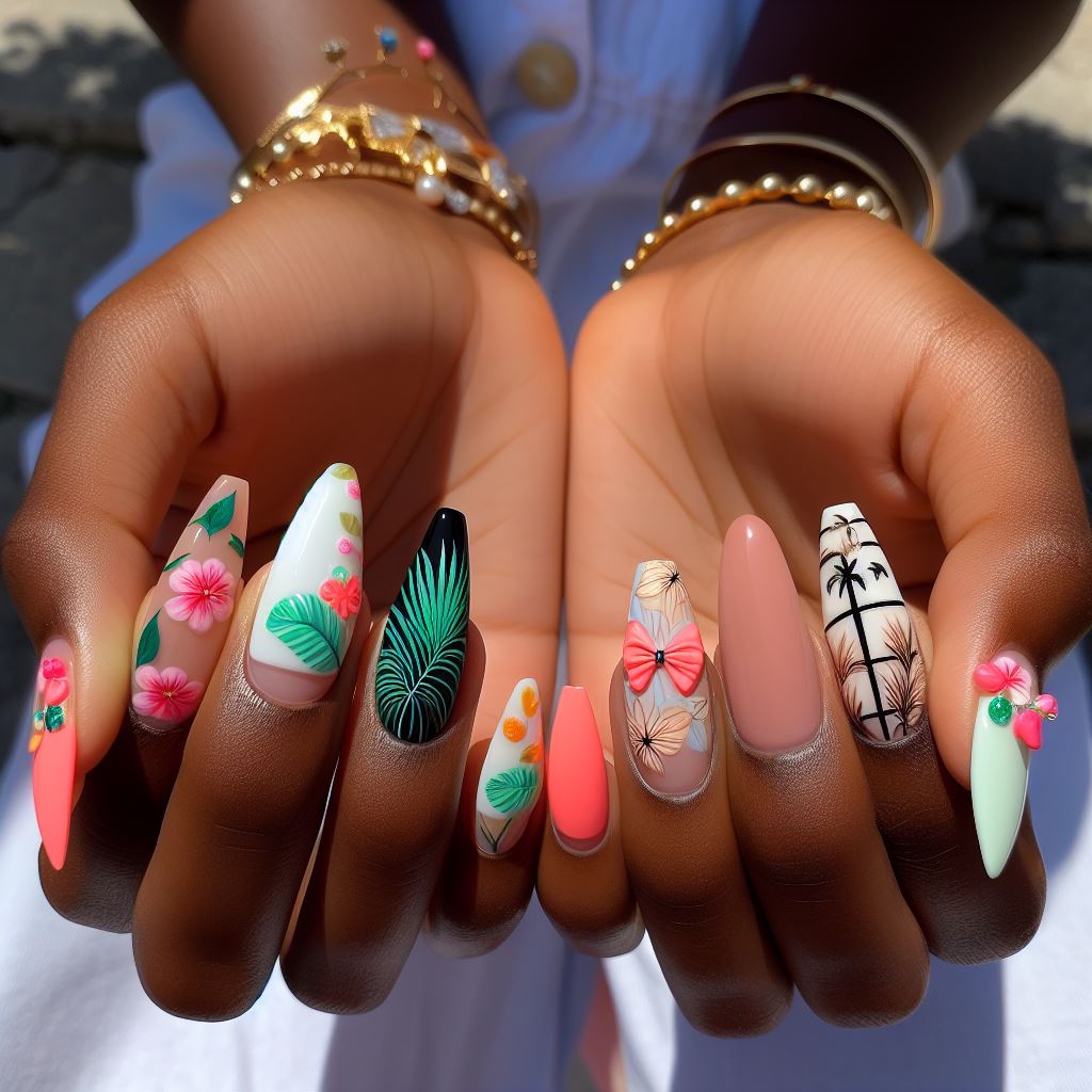 tropical nail art