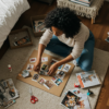 black womaan creating a vision board