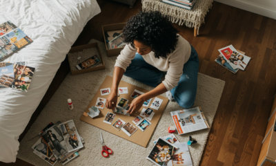 black womaan creating a vision board